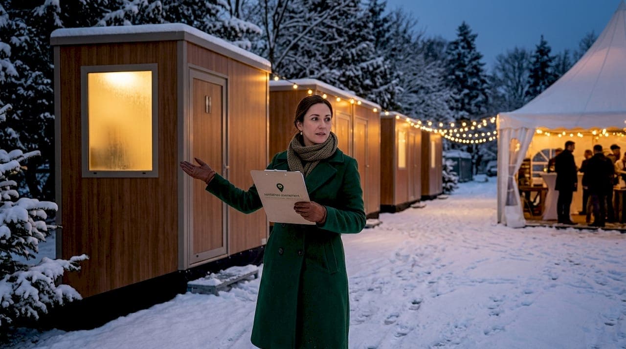 Sanitaires de mariage en hiver : confort et chauffage garantis