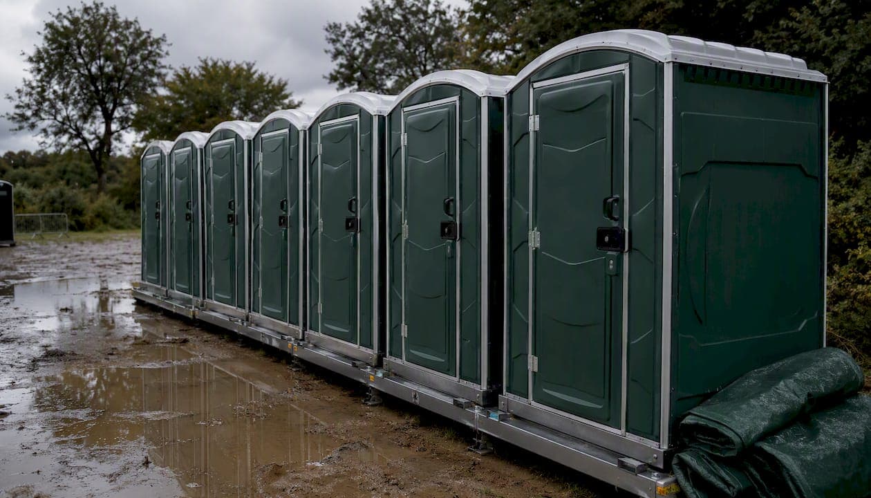 Sanitaires pour événements en extérieur sous la pluie